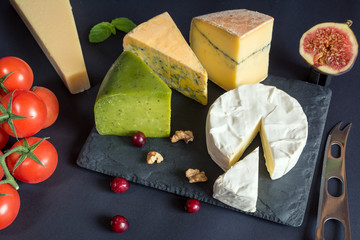 Various types of cheese.