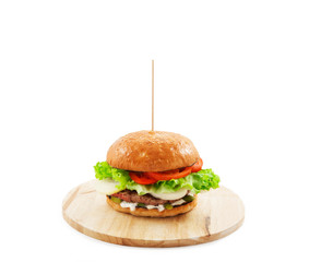Burger on white background