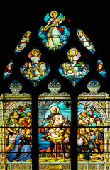Vidriera de la Natividad, París, Iglesia de San Severin, Francia