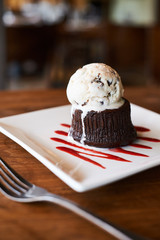 Lava Cake with Ice Cream