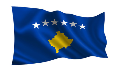 Kosovo flag. A series of "Flags of the world."  (The country - Kosovo)

