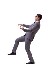 Puppet businessman isolated on white background