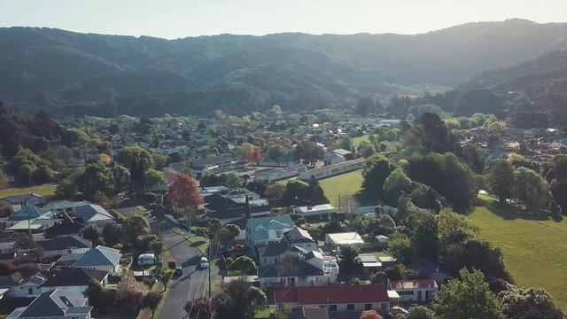 Aerial Row Houses In Suburban Town