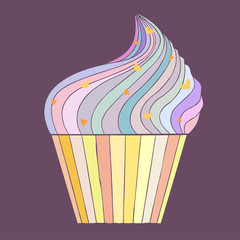 Muffin. Cupcake card.