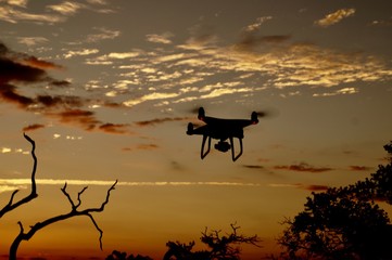 Fototapeta na wymiar Drone at Sunset 