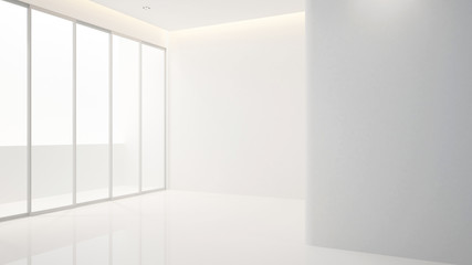 empty room in apartment or hotel for artwork - clean design - Interior design - 3D Rendering