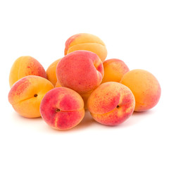 A bunch of apricot fruit isolated on white background cutout