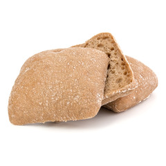 sliced Ciabatta bread isolated on white background cut out
