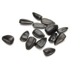 Sunflower seeds  isolated on white background close up
