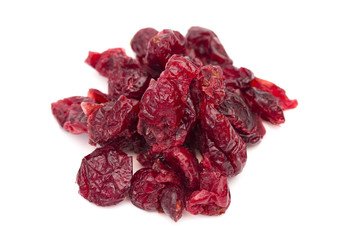 Dried Cranberries on a White Background