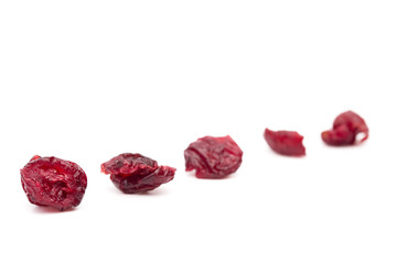 Dried Cranberries on a White Background