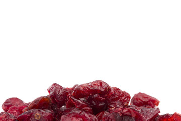 Dried Cranberries on a White Background