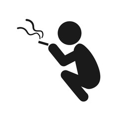 Fototapeta na wymiar smoking person, symbol on white background