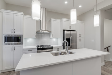 Interior design of a modern kitchen.