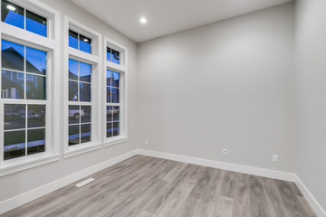 Interior of an empty room in the newly built house.