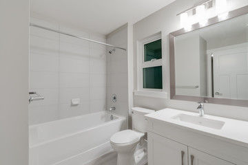 Naklejka na ściany i meble Interior design of a modern bathroom.