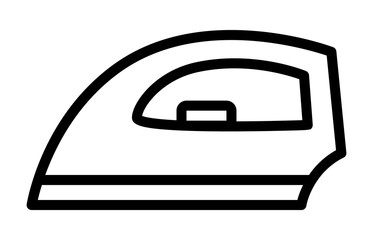 Electric steam clothes iron line art vector icon for apps and websites