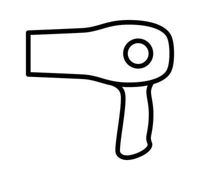 recommend clip art: Hair dryer, hairdryer or blow dryer line art vector icon for apps and websites