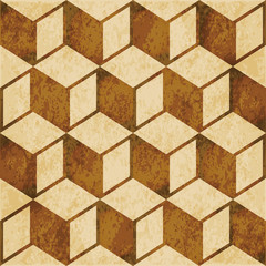 Retro brown watercolor texture grunge seamless background cubic square geometry