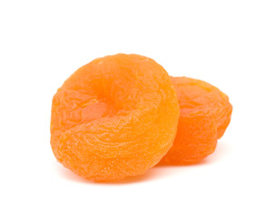 Dried Apricots on a White Background