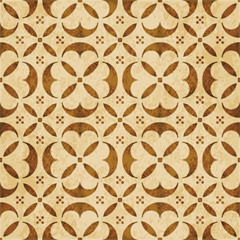 Retro brown watercolor texture grunge seamless background round curve cross geometry flower