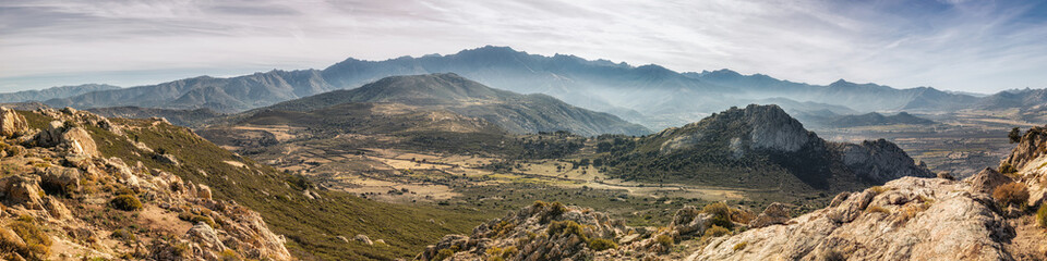 Panoramic view of Monte Grosso and the mountains of Corsica