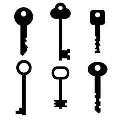 A set of keys. Silhouette