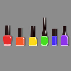 Different bottles of nail polish