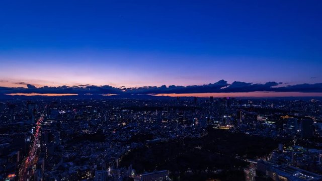 東京・新宿方面のマジックアワータイムラプス