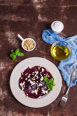 Beetroot salad with cheese