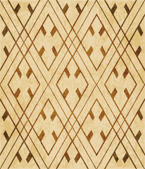 Retro brown watercolor texture grunge seamless background check rhomb geometry cross frame
