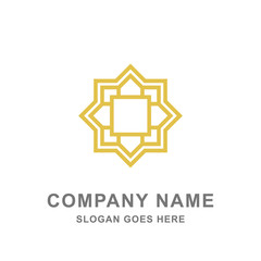 Islamic Geometric Ornament Gold Logo Vector 