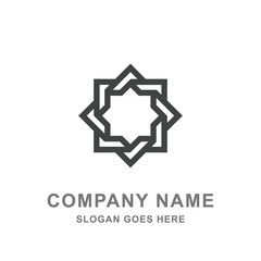 Black White Geometric Rhombus Square Logo Vector Symbol