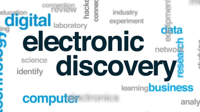 Electronic Discovery Animated Word Cloud, Text Design Animation.