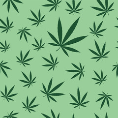 Seamless pattern with cannabis