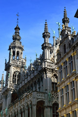 Fototapeta na wymiar Maison du Roi, a neo-Gothic style building housing Brussels City Museum located in historic city centre on the Grand Place, Brussels, Belgium
