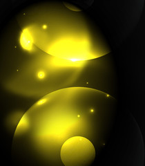 Blurred glowing circles, digital abstract background