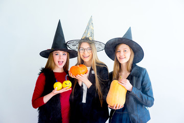 Girls celebrating halloween