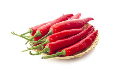 Red chilli isolated on white background