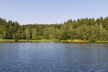 Blick auf den Gondelteich bei Friedrichsbrunn im Harz