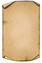vintage parchment isolated on white background