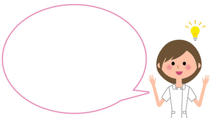 ひらめく看護師　ふきだし