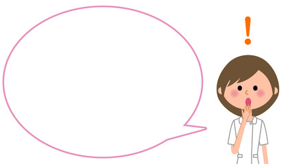 びっくりする看護師　ふきだし