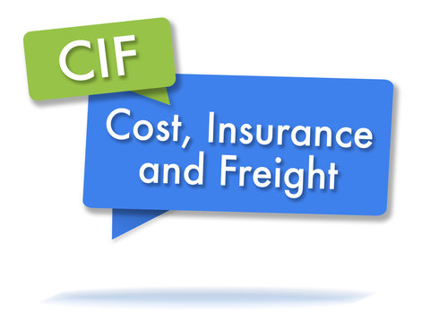 CIF incoterms initals in colored bubbles