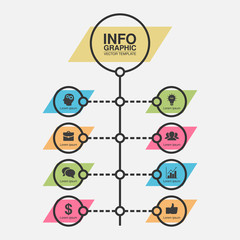 Vector infographic template for diagram, graph, presentation, chart, business concept with 8 options.