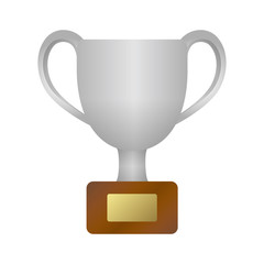 Trophy cup icon illustration. silver ( 2nd place ) 