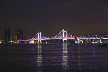 Obraz premium 冬栢島から見る広安大橋