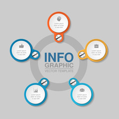 Vector infographic template for diagram, graph, presentation, chart, business concept with 5 options.