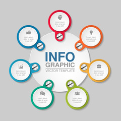 Vector infographic template for diagram, graph, presentation, chart, business concept with 7 options.