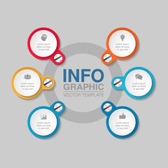 Obraz premium Vector infographic template for diagram, graph, presentation, chart, business concept with 6 options.